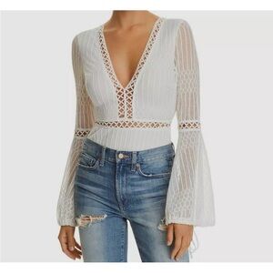 Lace Sleeve Bodysuit Boho Hippie Crochet